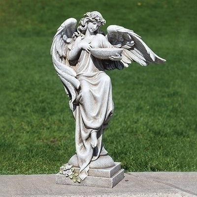 Angel W/bird Bath & Flowers Garden Statue 20
