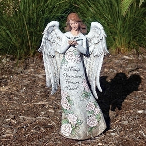 Memorial Angel W/dove Statue 13.25"H - Unique Catholic Gifts