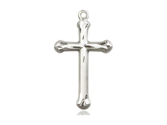 Sterling Silver Cross Pendant on a 18 inch Sterling Silver Light Curb Chain - Unique Catholic Gifts