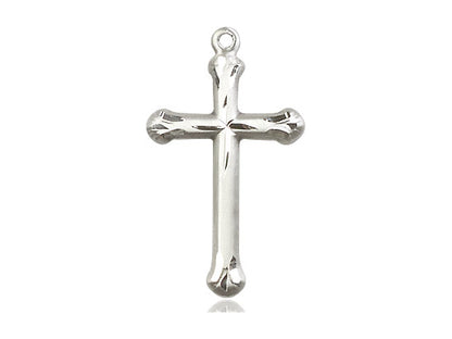 Sterling Silver Cross Pendant on a 18 inch Sterling Silver Light Curb Chain - Unique Catholic Gifts
