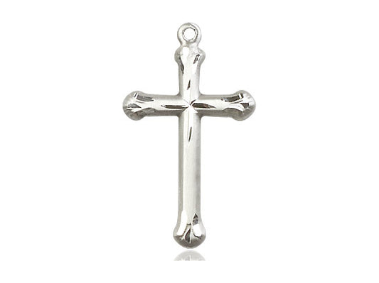 Sterling Silver Cross Pendant on a 18 inch Sterling Silver Light Curb Chain - Unique Catholic Gifts