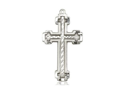 Sterling Silver Cross Pendant on a 18 inch Sterling Silver Light Curb Chain - Unique Catholic Gifts