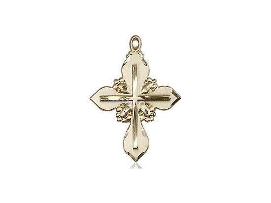 14kt Gold Filled Cross Pendant on a 18 inch Gold Filled Light Curb Chain - Unique Catholic Gifts
