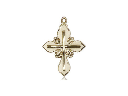 14kt Gold Filled Cross Pendant on a 18 inch Gold Filled Light Curb Chain - Unique Catholic Gifts