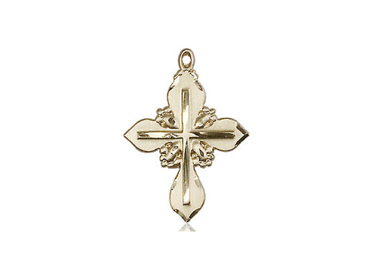14kt Gold Filled Cross Pendant on a 18 inch Gold Filled Light Curb Chain - Unique Catholic Gifts