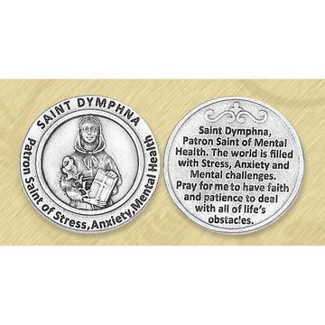 St. Dymphna Italian Pocket Token Coin - Unique Catholic Gifts