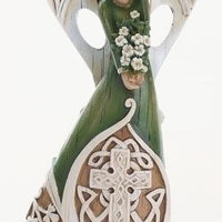 Irish Angel Woodcut Figurine / Statue 7" - Unique Catholic Gifts