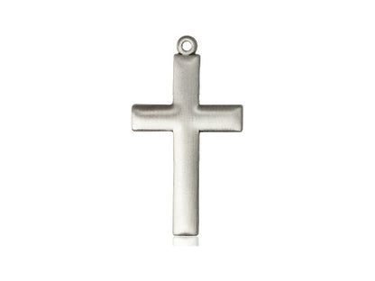 Sterling Silver Cross Pendant on a 18 inch Sterling Silver Light Curb Chain - Unique Catholic Gifts