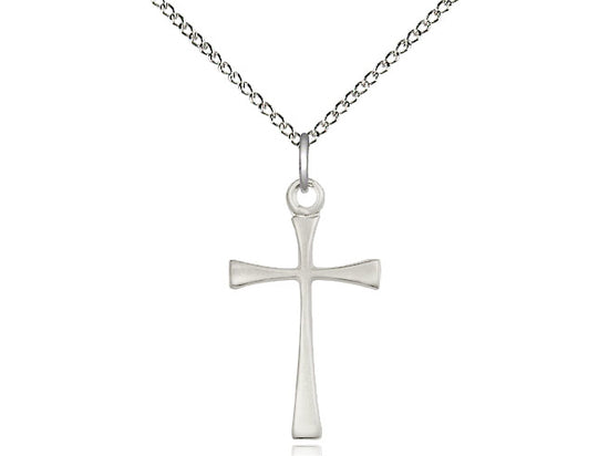 Sterling Silver Maltese Cross Pendant on a 18 inch Sterling Silver Light Curb Chain - Unique Catholic Gifts