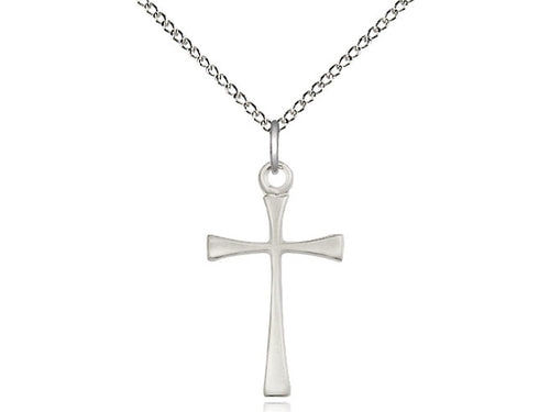 Sterling Silver Maltese Cross Pendant on a 18 inch Sterling Silver Light Curb Chain - Unique Catholic Gifts