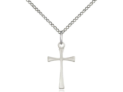 Sterling Silver Maltese Cross Pendant on a 18 inch Sterling Silver Light Curb Chain - Unique Catholic Gifts