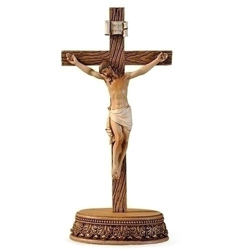 Two Piece Standing or Wall Crucifix  8 1/2" - Unique Catholic Gifts