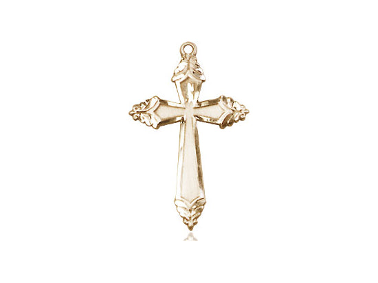 14kt Gold Filled Cross Pendant on a 18 inch Gold Filled Light Curb Chain - Unique Catholic Gifts
