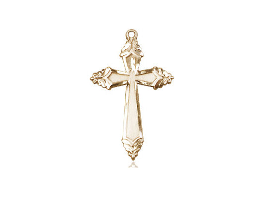 14kt Gold Filled Cross Pendant on a 18 inch Gold Filled Light Curb Chain - Unique Catholic Gifts