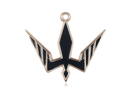 14kt Gold Filled Holy Spirit Pendant on a 24 inch Gold Plate Heavy Curb Chain - Unique Catholic Gifts