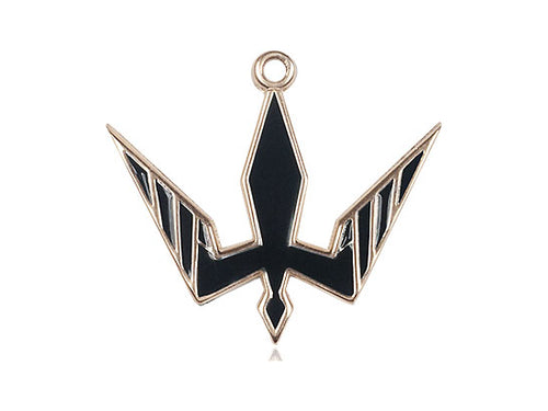 14kt Gold Filled Holy Spirit Pendant on a 24 inch Gold Plate Heavy Curb Chain - Unique Catholic Gifts