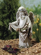 Angel W/birds on Dress Garden Statue 16.5"H - Unique Catholic Gifts