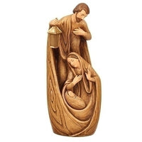 Wood Carved Holy Family Wood Look 12" - Unique Catholic Gifts