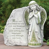 Irish Angel Garden Stone 9.75"H - Unique Catholic Gifts