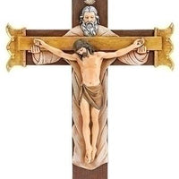 Holy Trinity Hanging Wall Crucifix (10.25") - Unique Catholic Gifts