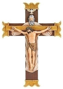 Holy Trinity Hanging Wall Crucifix (10.25") - Unique Catholic Gifts