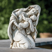 Kneeling Madonna and Child Garden Statue 13 1/2" - Unique Catholic Gifts