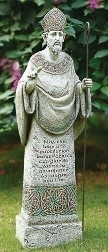 St Patrick Garden Statue 26.5"H - Unique Catholic Gifts