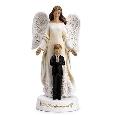 First Communion Angel with Praying Boy - Unique Catholic Gifts