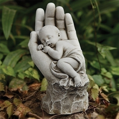 In The Palm of His Hand Garden Statue 11.2