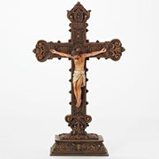 Standing Ornate Detailed Standing Crucifix (14.5"H X 8.75"W) - Unique Catholic Gifts