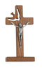 Standing Holy Spirit Crucifix Walnut (6") - Unique Catholic Gifts