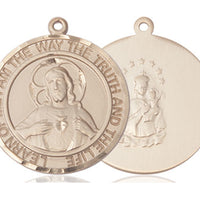 14kt Gold Filled Scapular Pendant on a 24 inch Gold Plate Heavy Curb Chain - Unique Catholic Gifts