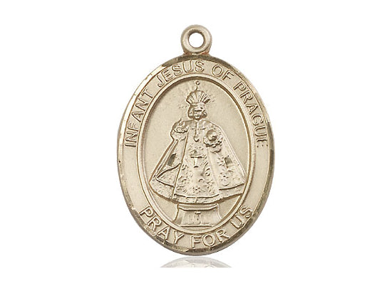 14kt Gold Filled Infant of Prague Pendant on a 24 inch Gold Plate Heavy Curb Chain - Unique Catholic Gifts