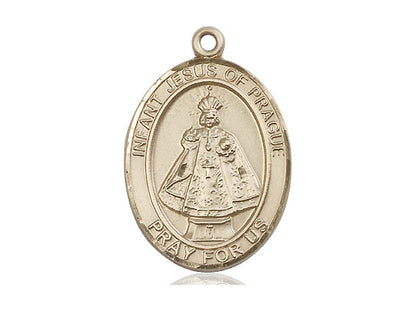 14kt Gold Filled Infant of Prague Pendant on a 24 inch Gold Plate Heavy Curb Chain - Unique Catholic Gifts