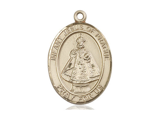 14kt Gold Filled Infant of Prague Pendant on a 24 inch Gold Plate Heavy Curb Chain - Unique Catholic Gifts