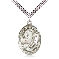 Sterling Silver St Catherine of Bologna Oval Medal - Unique Catholic Gifts