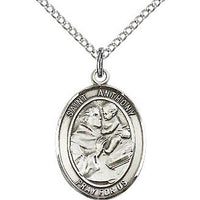 Sterling Silver St. Anthony of Padua Medal 3/4" with 18" chain - Unique Catholic Gifts