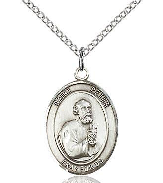 Sterling Silver St. Peter the Apostle Medal 3/4