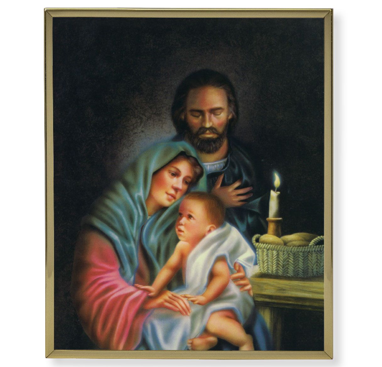Gold Plaque Frame with The Holy Family - Unique Catholic Gifts
