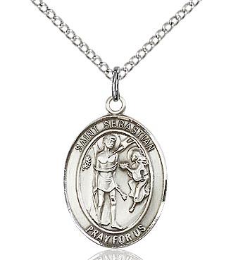 Sterling Silver St. Sebastian Medal 3/4" - Unique Catholic Gifts