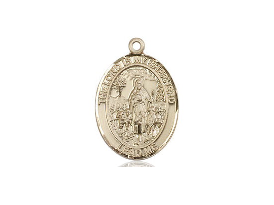 14kt Gold Filled Lord Is My Shepherd Pendant on a 18 inch Gold Filled Light Curb Chain. - Unique Catholic Gifts