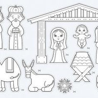 Cut & Color Sticker Roll: Nativity Set - Unique Catholic Gifts