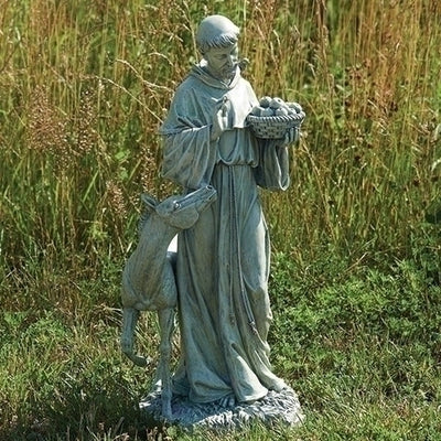 St Francis W/horse Garden Statue 25.5