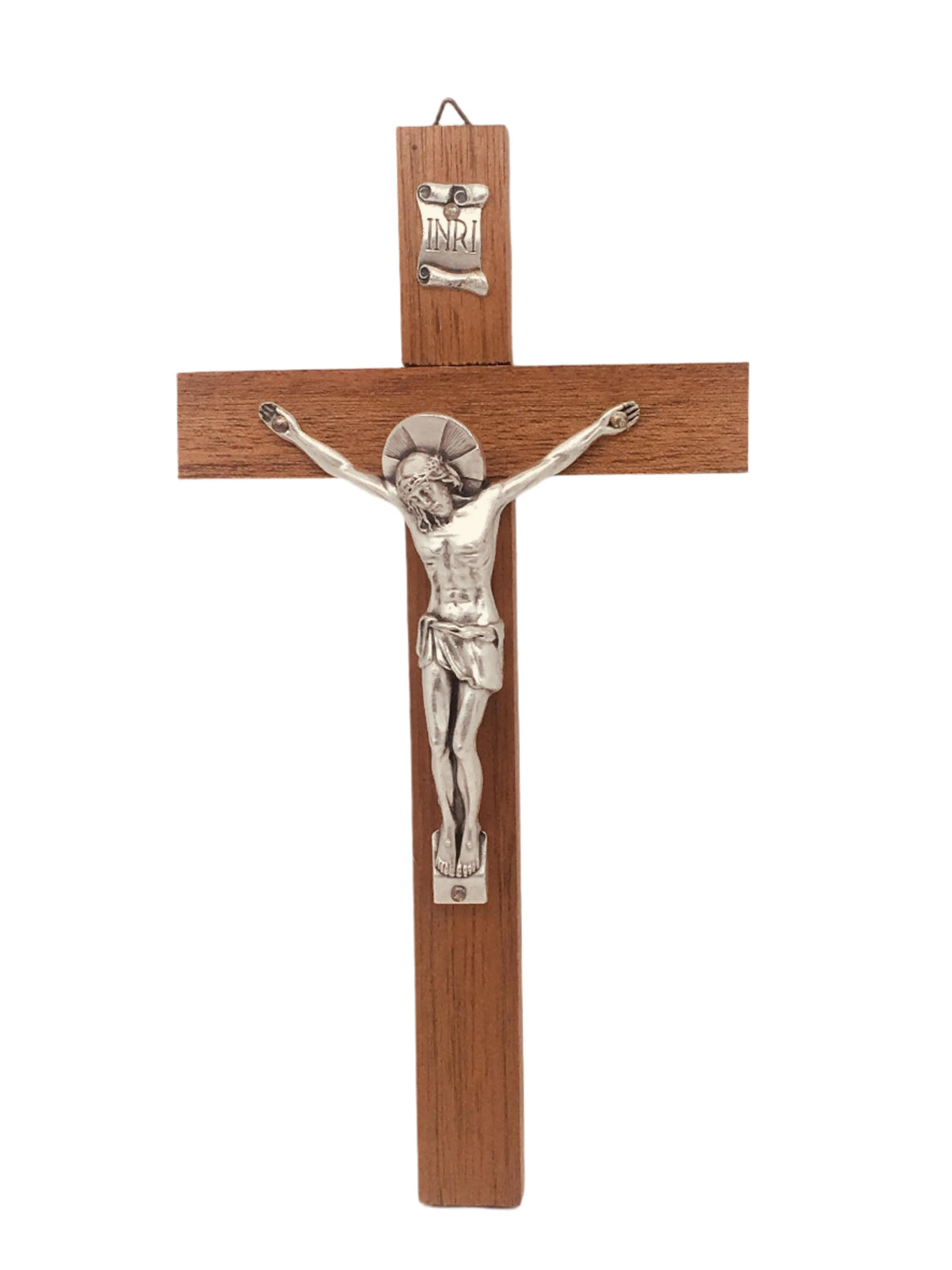 Wood Crucifix with Metal Corpus (9") - Unique Catholic Gifts