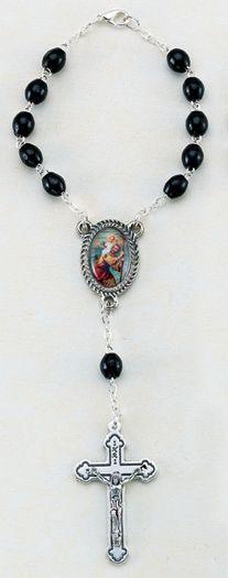St. Christopher Auto Rosary (Black Wood Beads) - Unique Catholic Gifts