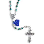 AB Crystal Rosary with Silver Filigree Our Father Beads - Blue - Unique Catholic Gifts
