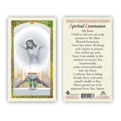 Act of Spiritual Communion Laminated  Holy Card (Plastic Covered) - Unique Catholic Gifts