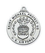 Sterling Silver Saint St Michael Air Force Medal (14/16") - Unique Catholic Gifts