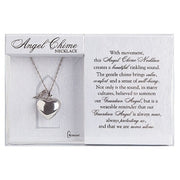 Guardian Angel and Heart Chime Necklace 36" - Unique Catholic Gifts