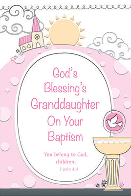 God's Blessing's Granddaughter On Your Baptism Goddaughter Greeting Card - Unique Catholic Gifts